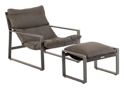 Sillón relax de jardín "Lambinio" grafito en aluminio y acero - 196970A