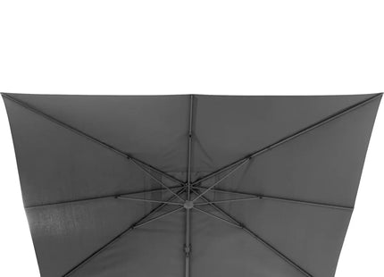 Sombrilla recta redonda "MELHIA" Antracita 3x3m de acero y olefina - 197157A