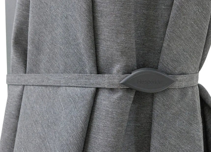 Sombrilla recta redonda "MELHIA" Antracita 3x3m de acero y olefina - 197157A