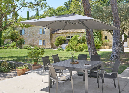 Sombrilla recta redonda "MELHIA" Antracita 3x3m de acero y olefina - 197157A