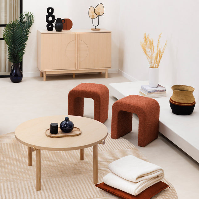 Puf "Sevi" en Bouclette ámbar A43cm - 197331B