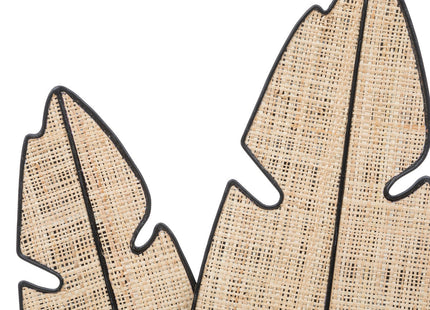 Deco de pared “Zora” de metal y caña 27x73cm - 197638