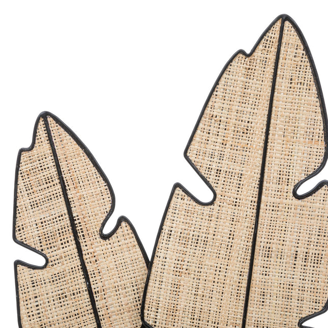 Deco de pared “Zora” de metal y caña 27x73cm - 197638