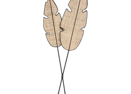 Deco de pared “Zora” de metal y caña 27x73cm - 197638