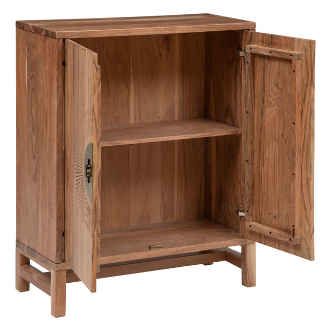 Aparador alto "Jiling" con 2 puertas de madera de acacia L80cm - 197766