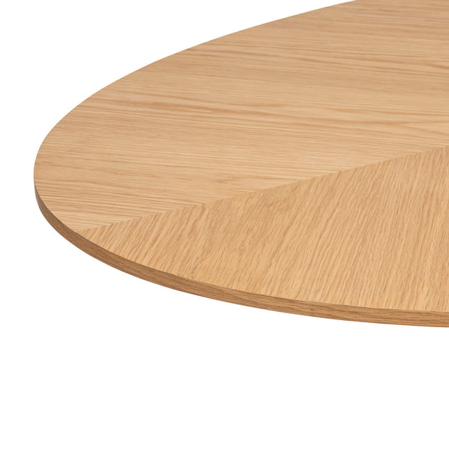 Mesa de comedor "Toula" ovalada de madera imitación de roble claro L183cm - 197772