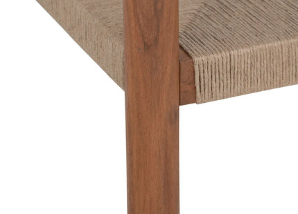 Mesa baja "Apala" Madera, yute y vidrio 80x80cm - 197781