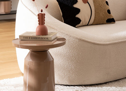 Mesa auxiliar tótem "Sita" Metal beige D38cm - 197889A