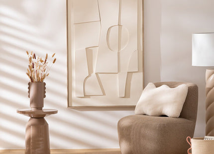 Mesa auxiliar tótem "Sita" Metal beige D38cm - 197889A