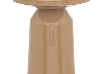 Mesa auxiliar tótem "Sita" Metal beige D38cm - 197889A