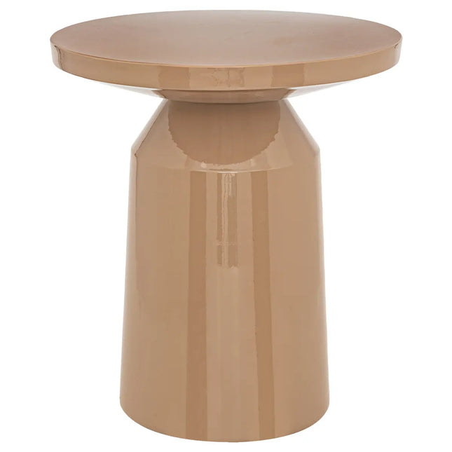 Mesa auxiliar tótem "Sita" Metal beige D38cm - 197889A