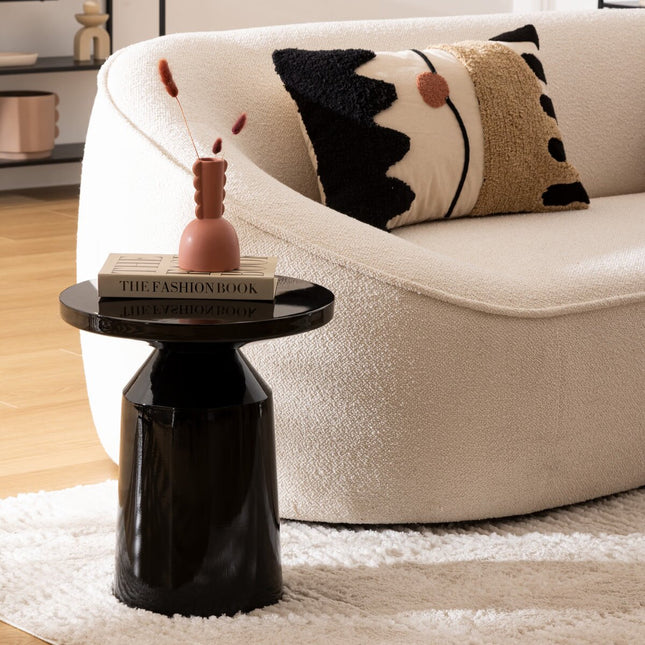 Mesa auxiliar tótem "Sita" Metal negro D38cm - 197889B