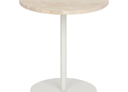 Mesa auxiliar "Celen" travertino blanco 40x45cm - 197890