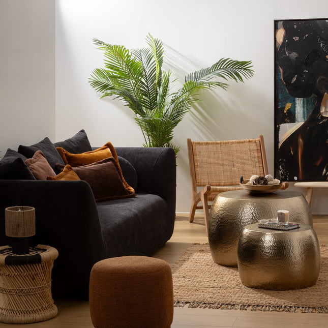 Set de 2 mesas bajas "Issam" metal dorado 70/50cm - 197891