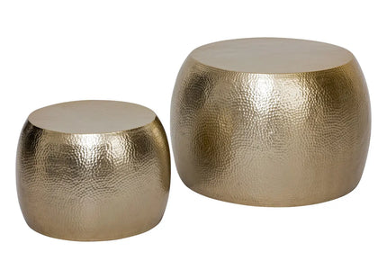 Set de 2 mesas bajas "Issam" metal dorado 70/50cm - 197891