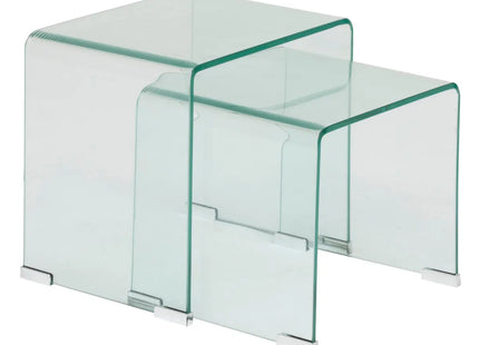 2 mesas nido transparentes "Lenia" 51x47x30cm - 197893A