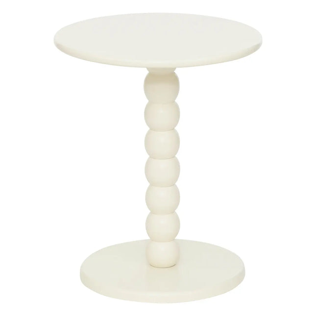 Mesa de centro "Chamlo" color blanco marfil D38cm - 197896A