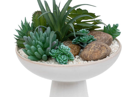 Arreglo de suculentas artificiales A20cm blanco - 198132