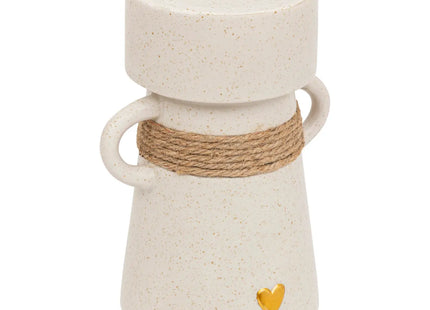 Candelero de cerámica con cuerda A18cm blanco - 198145