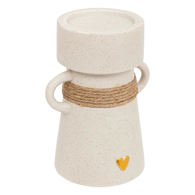 Candelero de cerámica con cuerda A18cm blanco - 198145