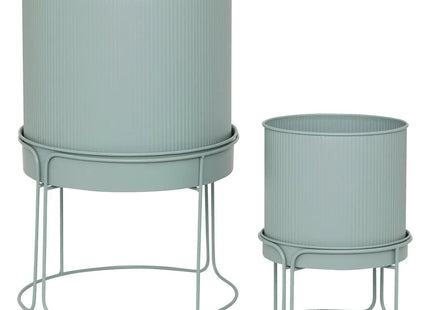 Maceta de metal "Aze" verde celadón PM - 198172A