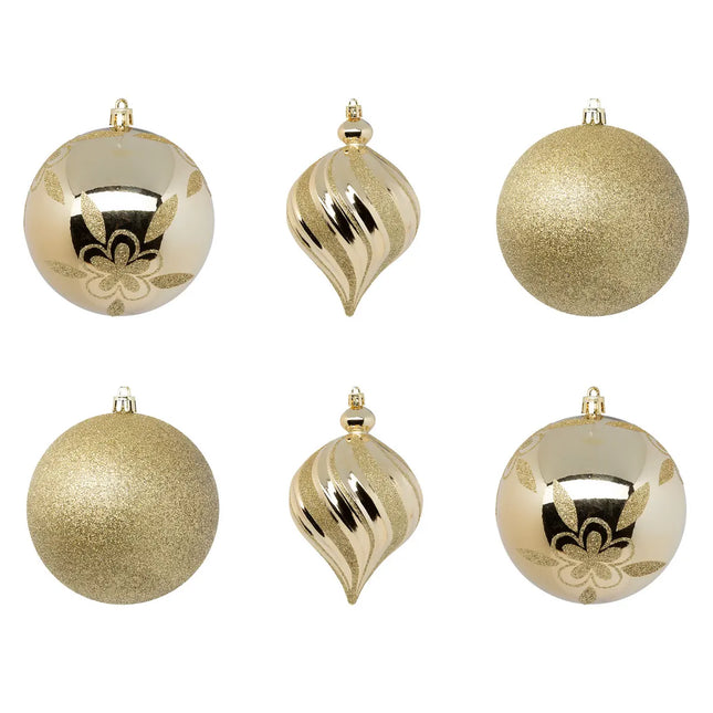 Bola navideña 10cm en dorado x6 - 198347