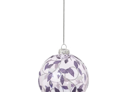 Bola navideña D8cm ramas lilas - 198425