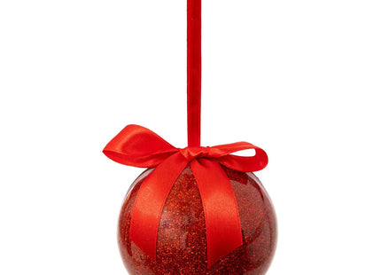 Bola navideña papel liso rojo 90mm - 198560