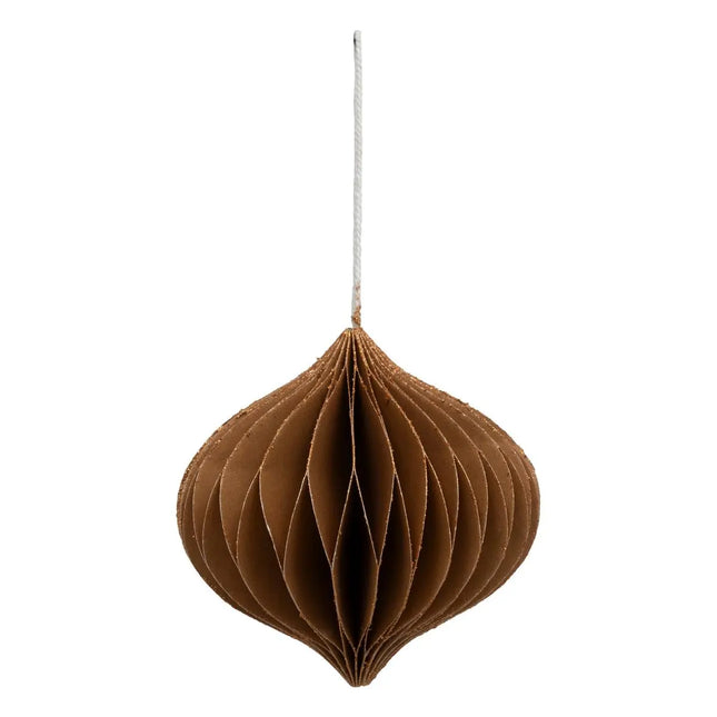 Bola navideña de origami marrón de 9cm - 198602