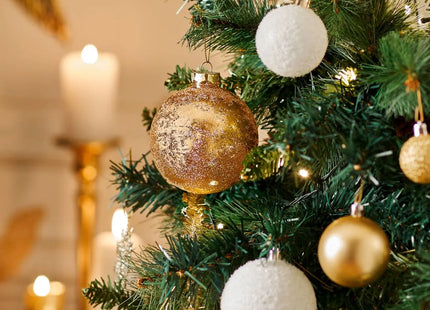 Bola efecto metal D.10cm plástico dorado - 198613