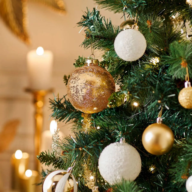 Bola efecto metal D.10cm plástico dorado - 198613