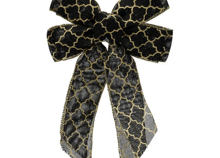 Lazo de yute negro y dorado 25x37cm - 198645