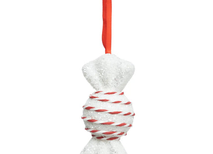 Deco navideña "Bombón" rojo y blanco 13cm - 198685