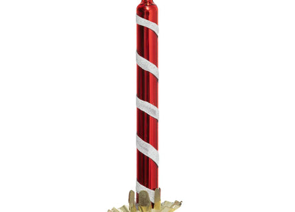 Deco navideña vela roja de vidrio 15cm - 198844