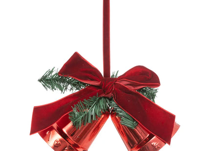 Deco navideña "Campanas" rojas de plástico A20cm - 198967