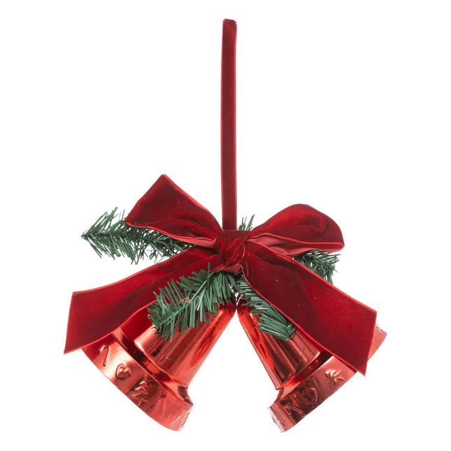 Deco navideña "Campanas" rojas de plástico A20cm - 198967