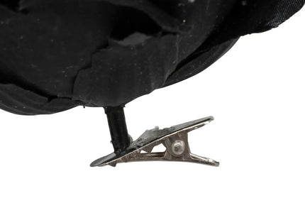 Deco navideña "Rosa" negra y purpurina 13cm - 199030