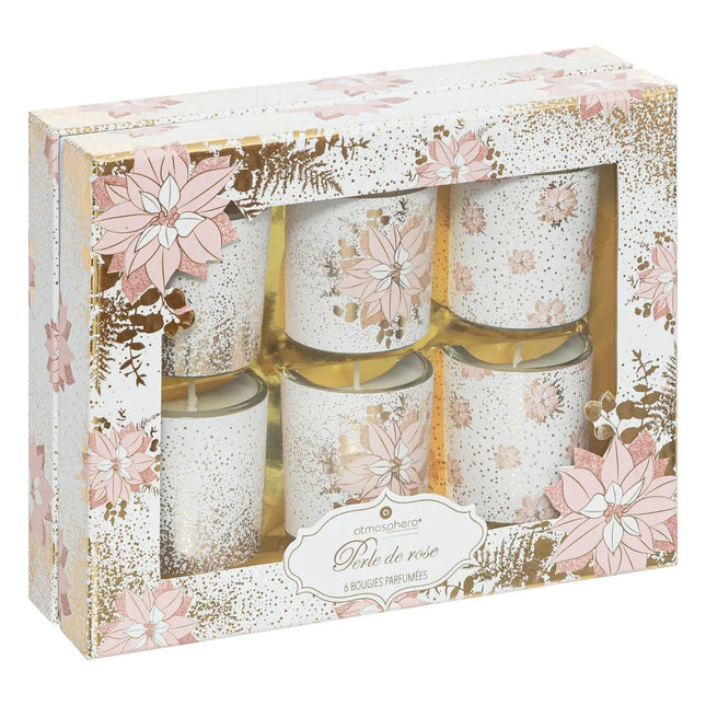 Set de 6 velas perfumadas PHP "Rosa" 240gr - 199121