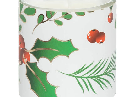 Set de 6 velas perfumadas de 40gr con tarro de cristal estampado de acebo - 199125