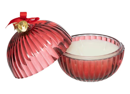 Vela perfumada en pote de vidrio "Bola" roja 150gr - 199245