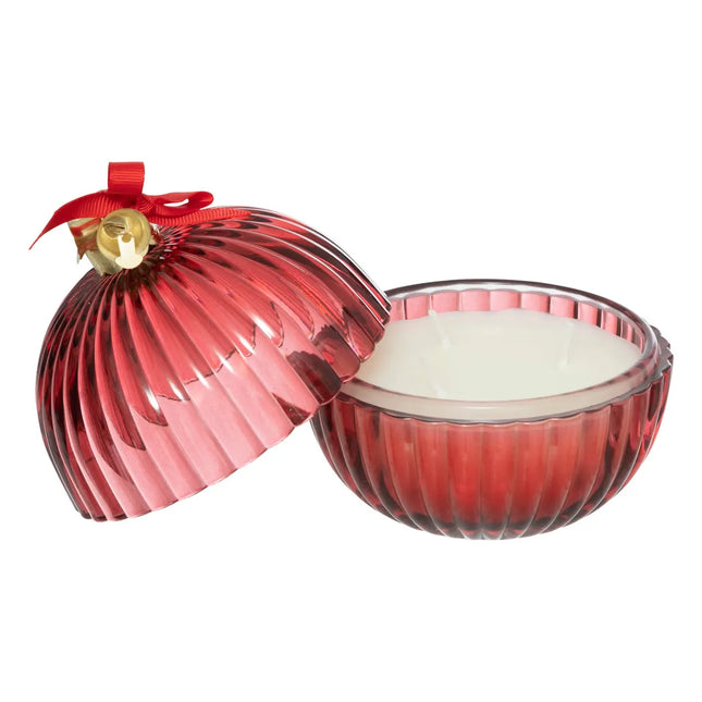 Vela perfumada en pote de vidrio "Bola" roja 150gr - 199245
