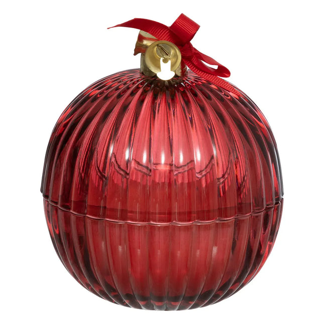 Vela perfumada en pote de vidrio "Bola" roja 150gr - 199245