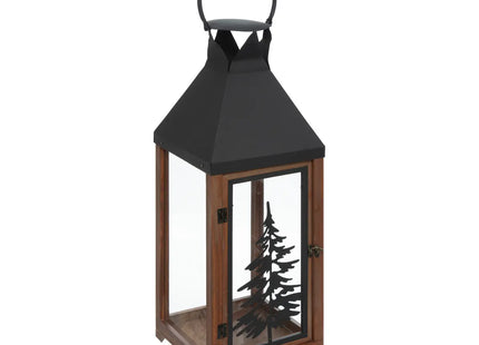 Linterna con diseño de "Árbol" de metal y madera P - 199275