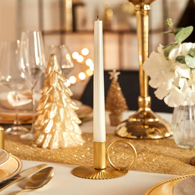 Candelabro metálico PHP D10 cm  2 unidades, dorado - 199278