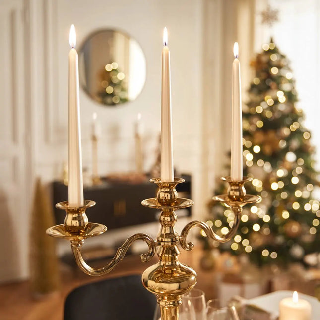 Juego de 4 velas de palo 192g blanco satinado  - 199310