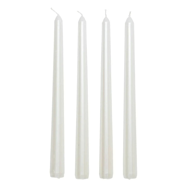 Juego de 4 velas de palo 192g blanco satinado  - 199310