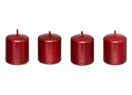 Juego de 4 velas votivas de satén rojo de 160gr - 199312