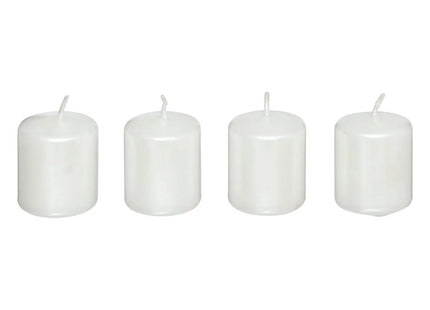 Juego de 4 velas votivas de satén blanco de 160gr - 199313