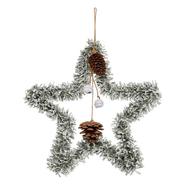 Deco navideña estrella suspendida "Frosty" 27cm - 199334