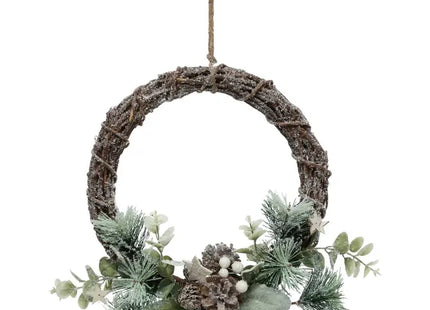 Corona de piñas y ramas, 27 cm de diámetro - 199343